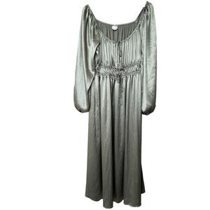 ARULA Metallic Silver Maxi Dress